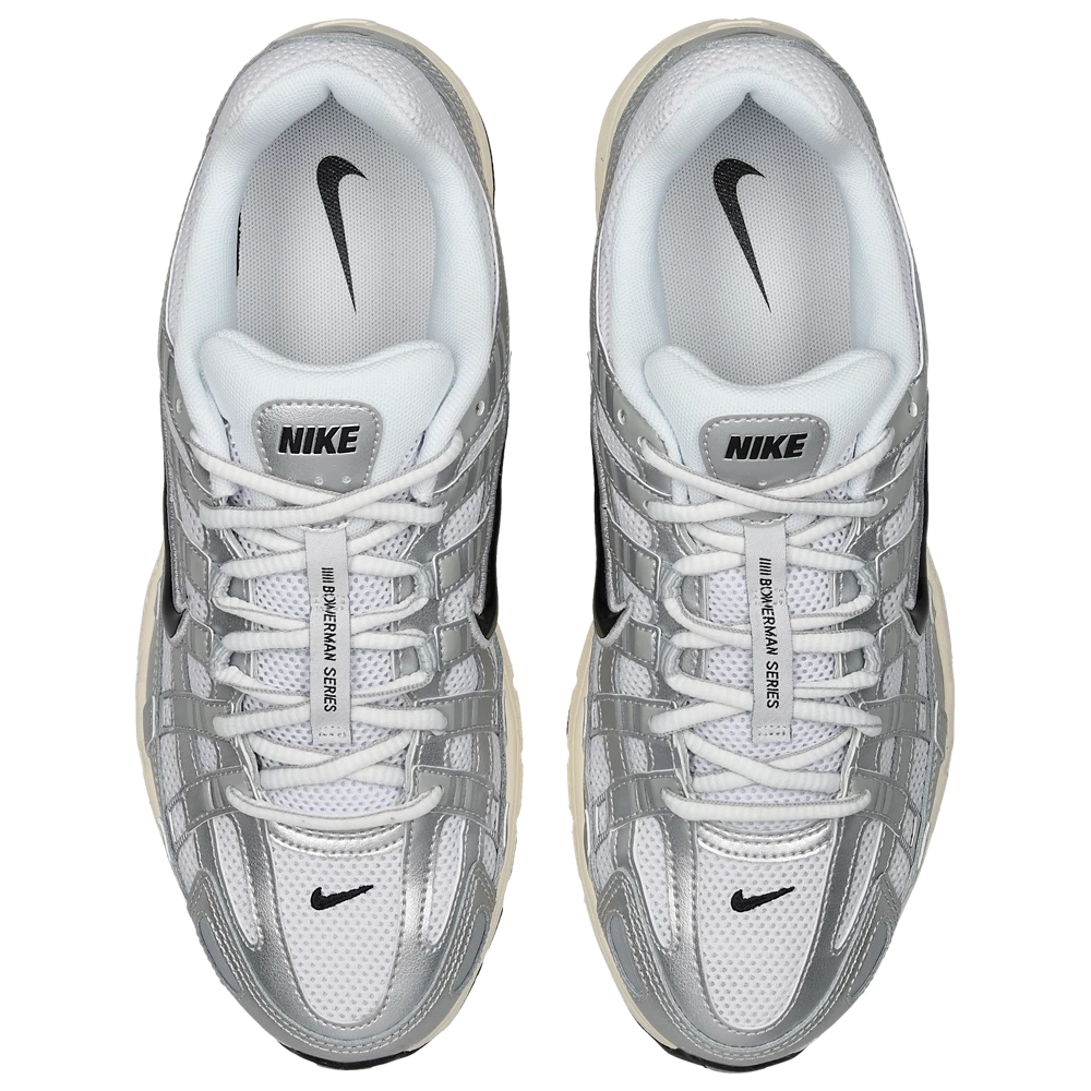 Nike P-6000 White-Black-Mtlc Silver