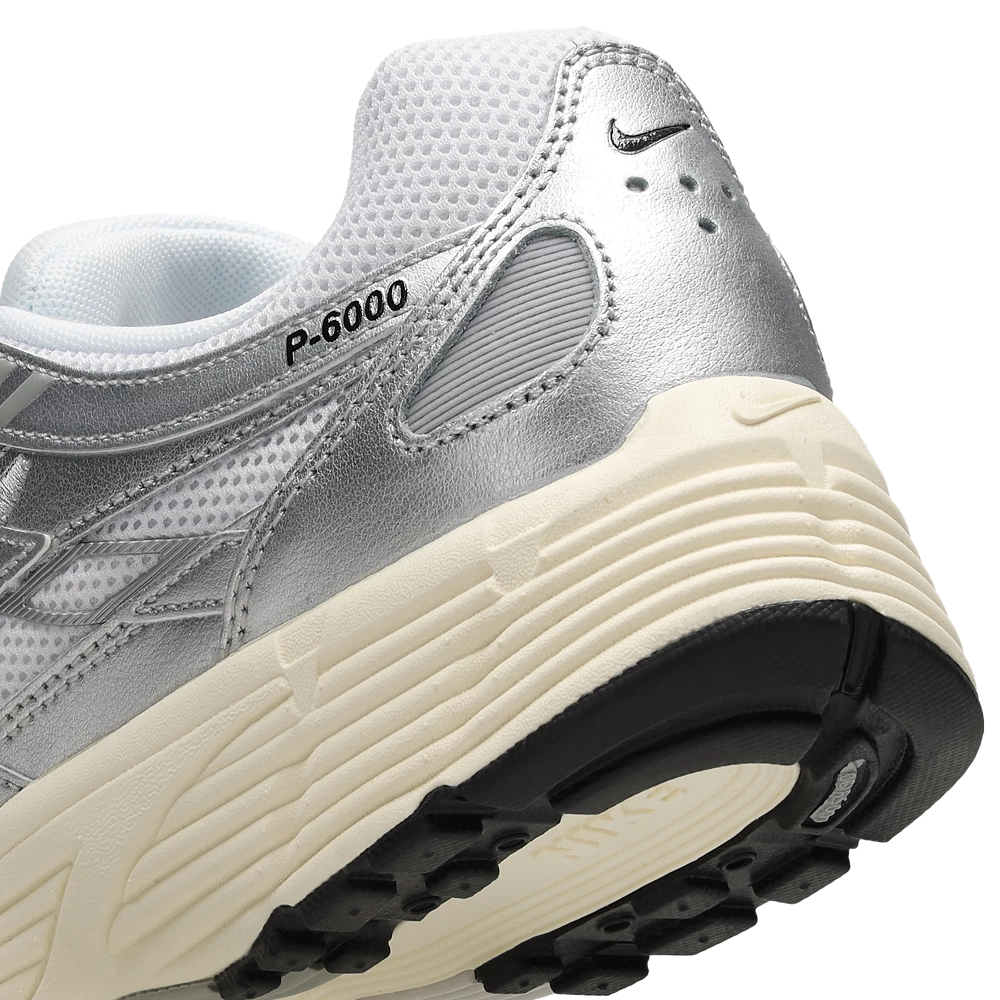 Nike P-6000 White-Black-Mtlc Silver